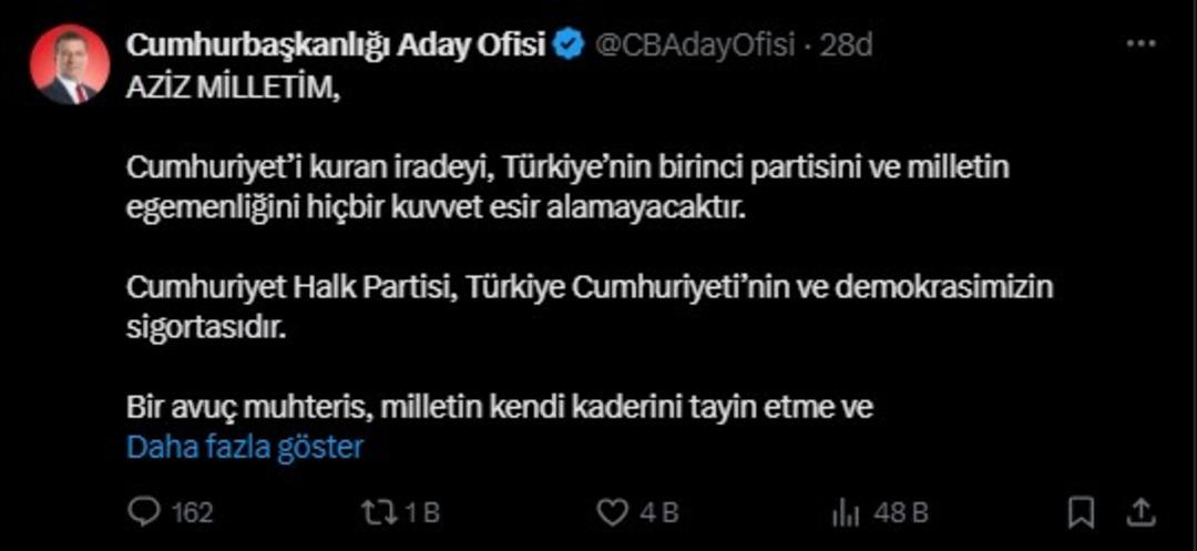 İmamoglu bir isim vermeden Gursel Tekin'e yüklendi! 